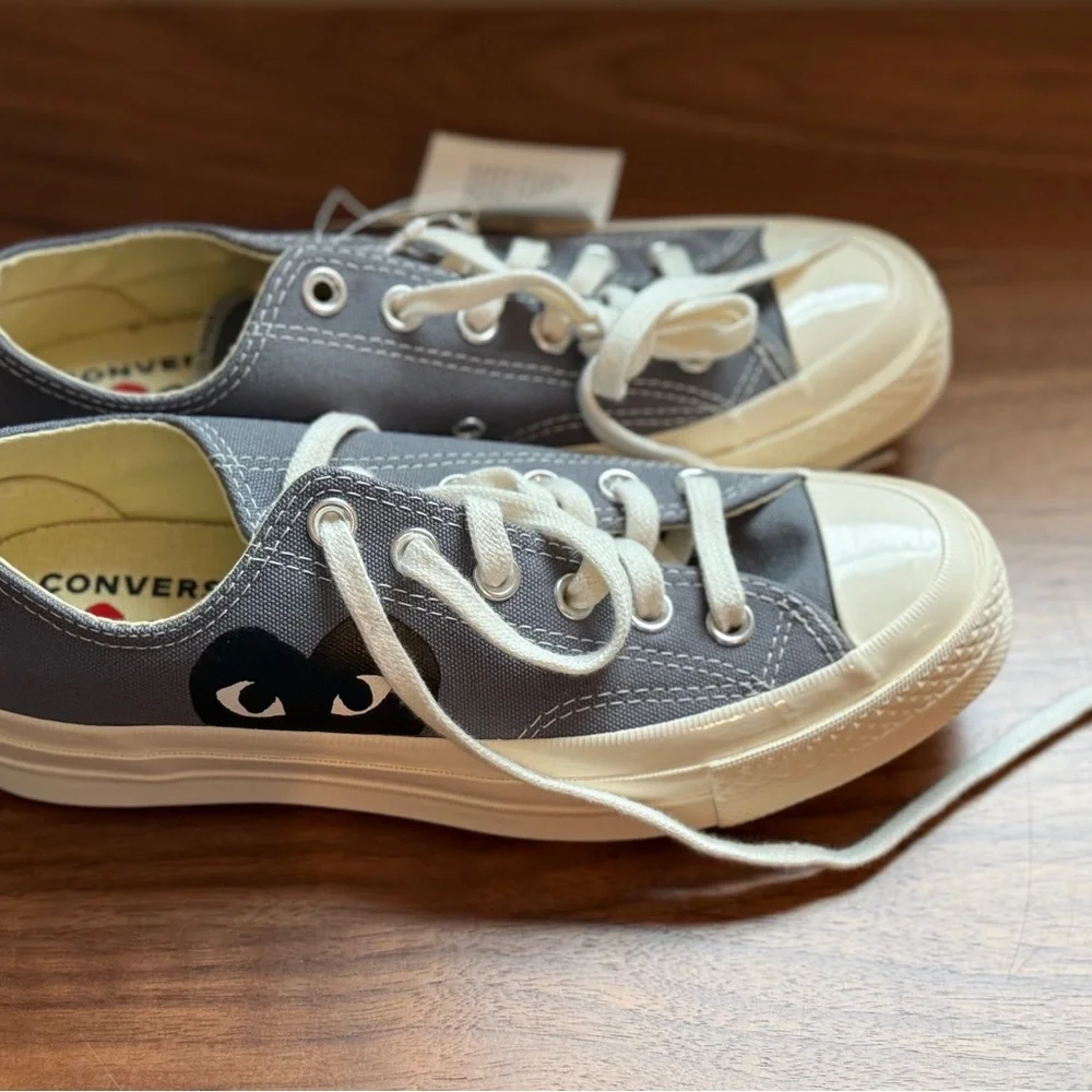 Converse x Comme des Garcons Gray Sneakers with Heart - Picture 3 of 6